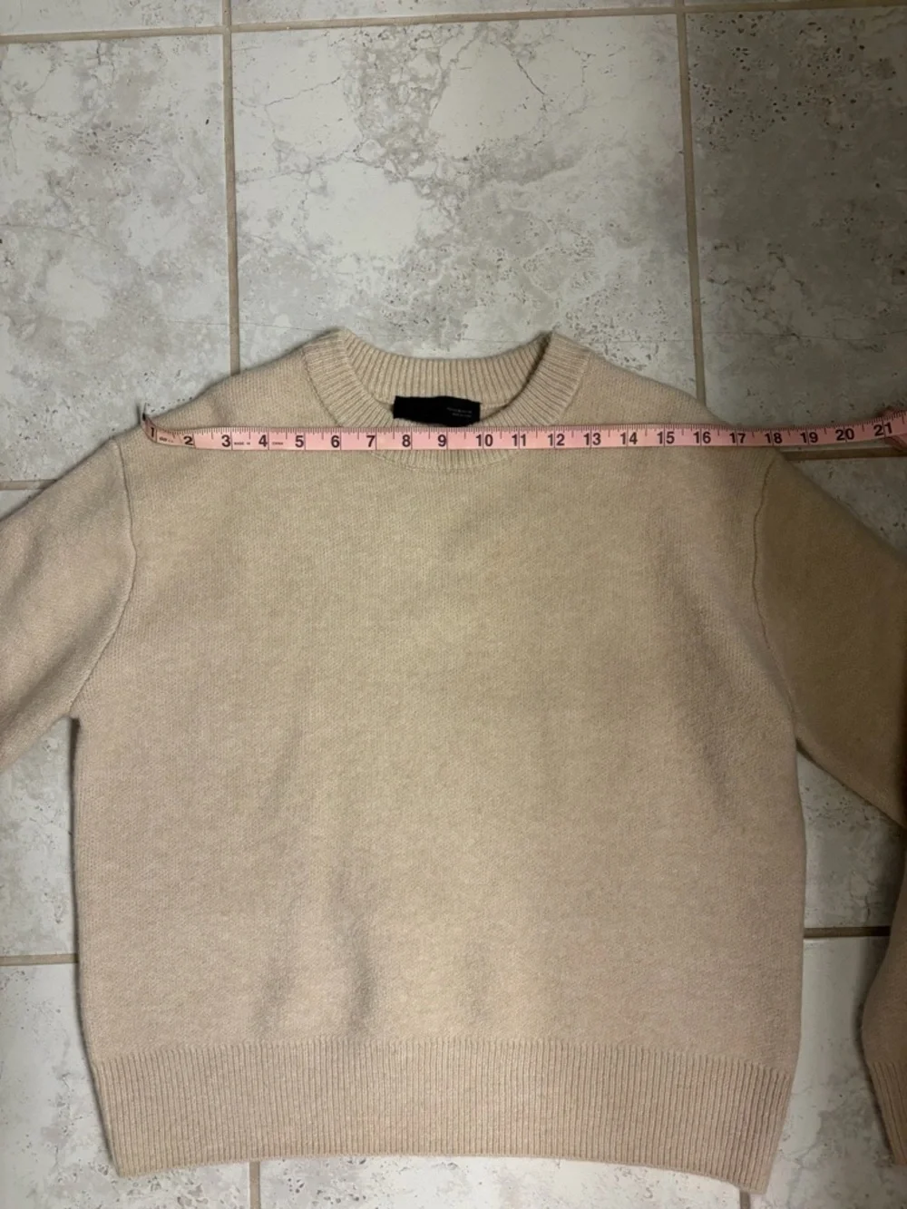 Zara | Wool Blend Crewneck Sweater in Cream | Sz XS (Fits like a S/M) - Picture 5 of 7